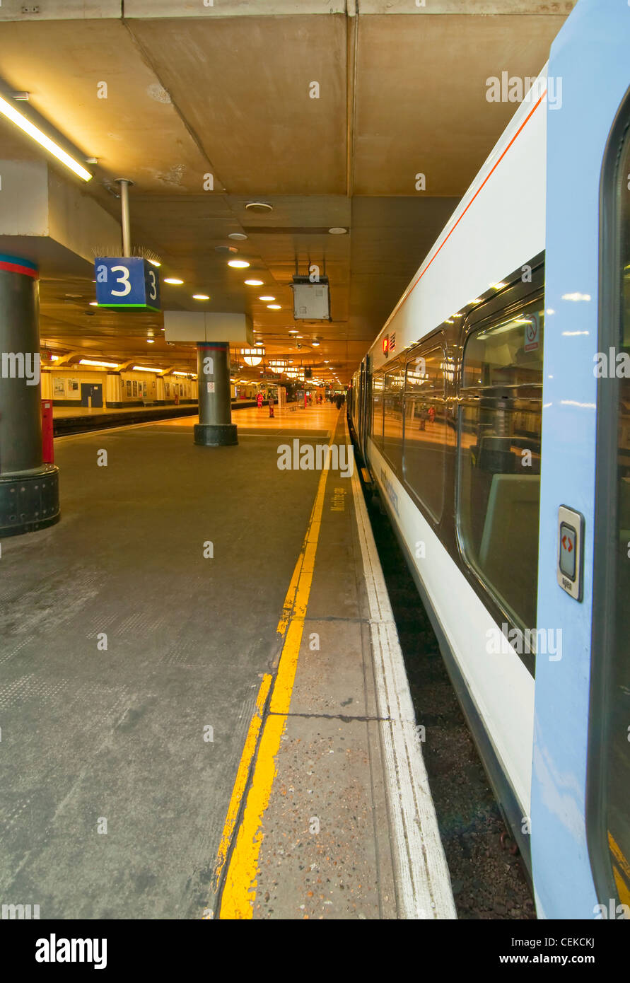 An empty Train platform in London Stock Photo