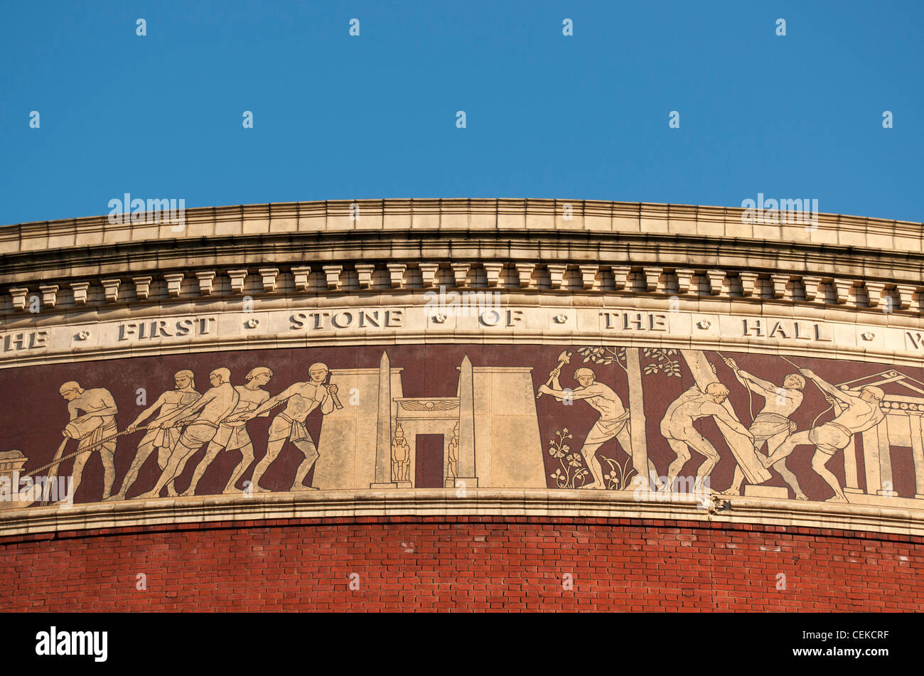Facade Detail, Royal Albert Hall, South Kensington, City of Westminster, London, England, UK Stock Photo