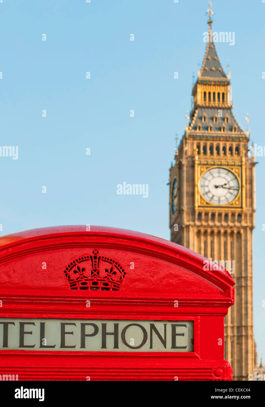 Red telephone box in London Stock Photo