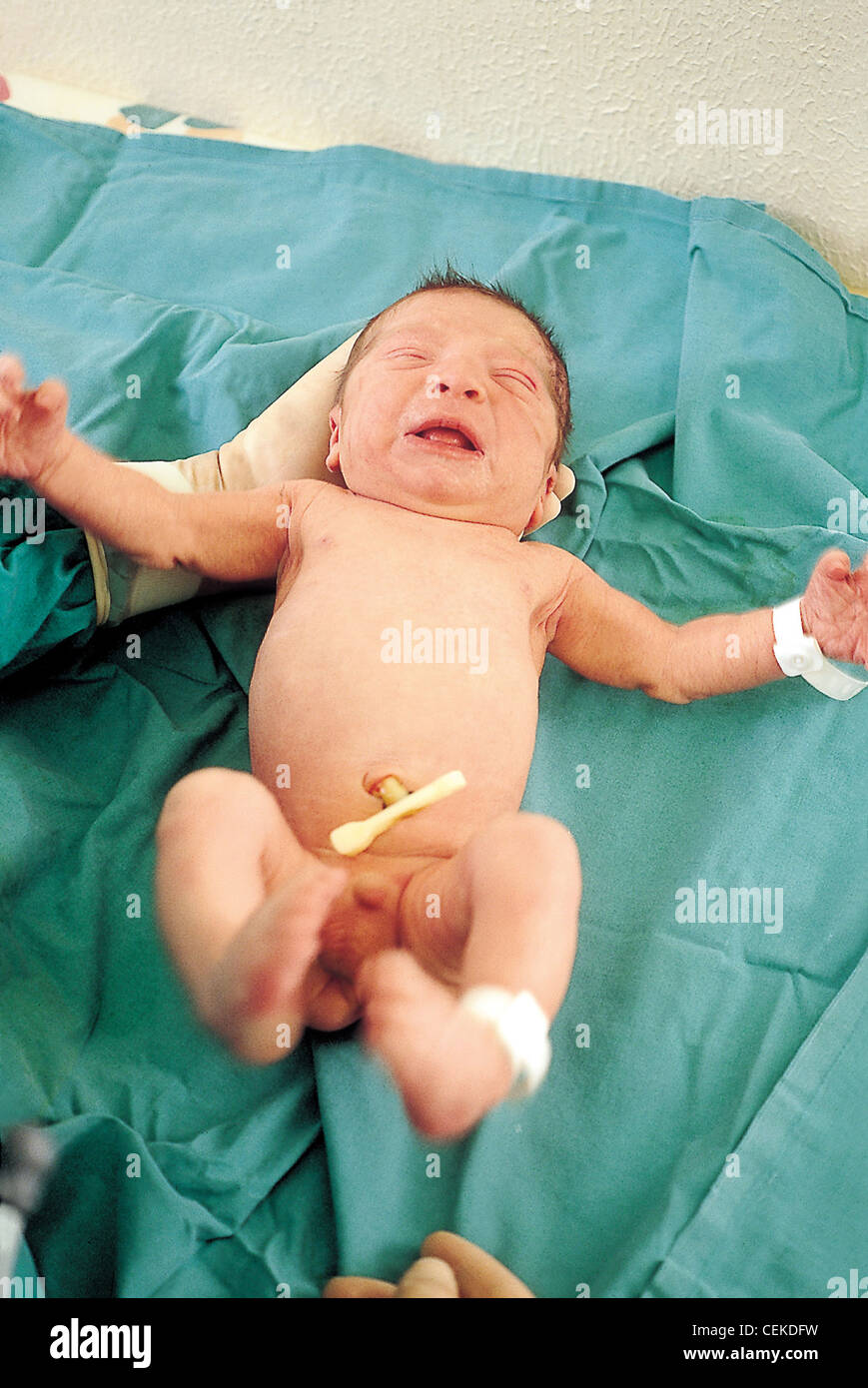Crying newborn one day old hi-res stock photography and images - Alamy
