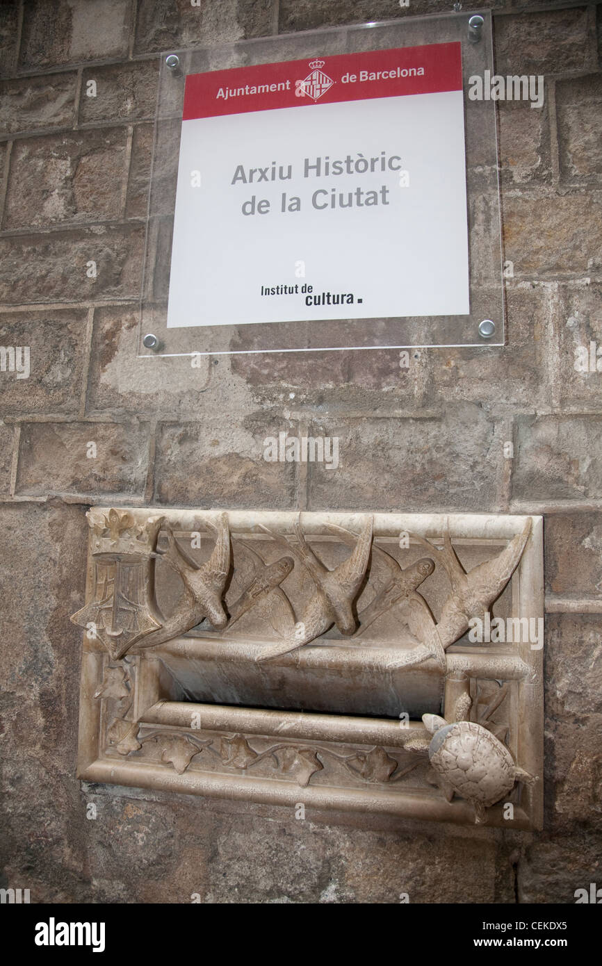 Spain Barcelona Ardiaca House (Archdeacon's Palace) mail box front