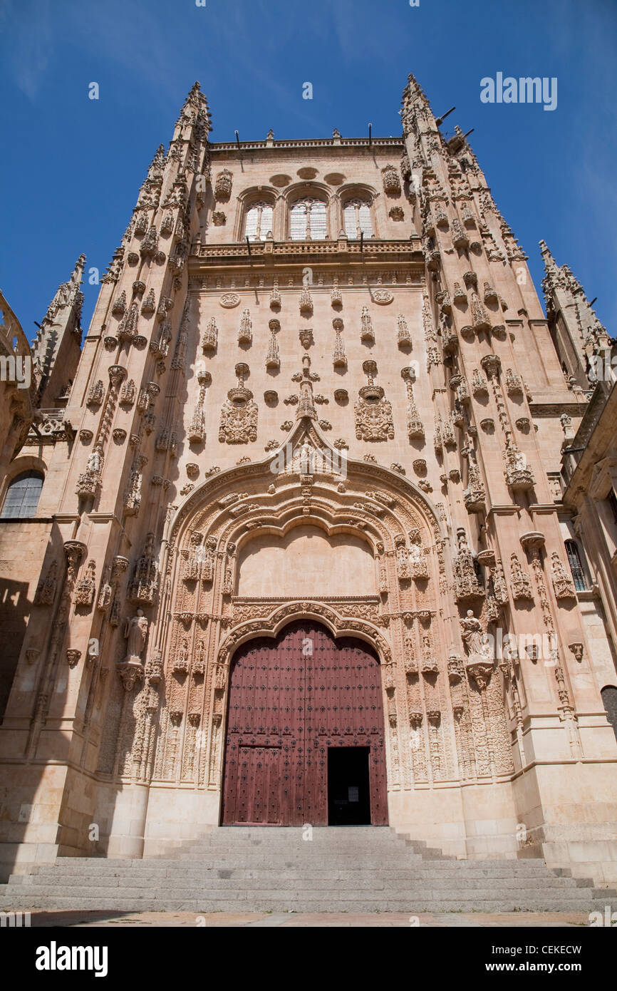 Salamanca's Old Cathedral built in 12th-13th centuries in combination Gothic Romanesque styles dedicated Santa Maria de la Sede Stock Photo