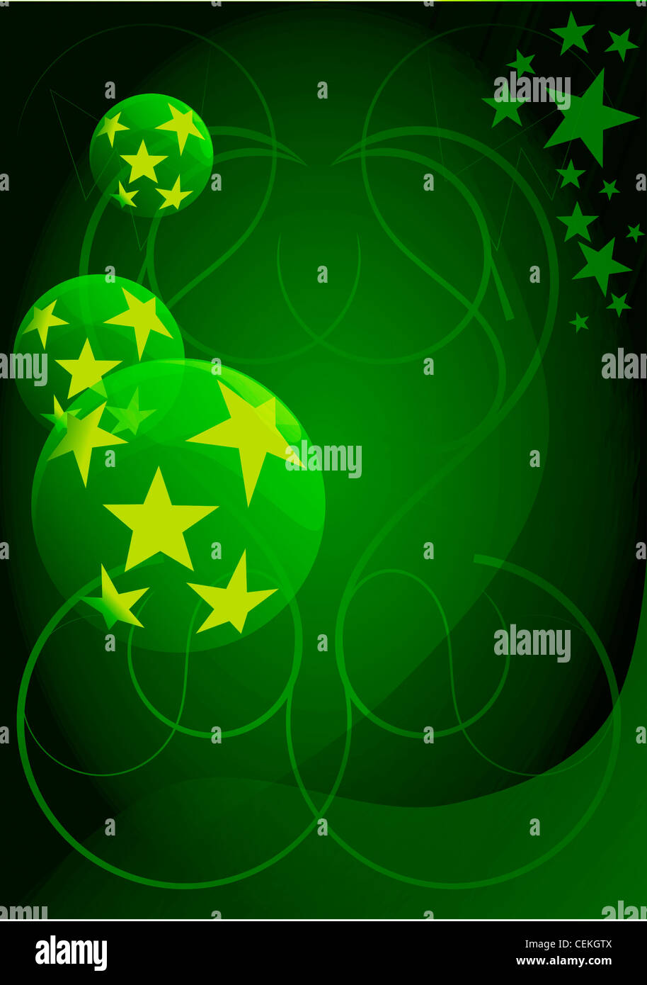 Christmas background with spheres and stars Stock Photo - Alamy