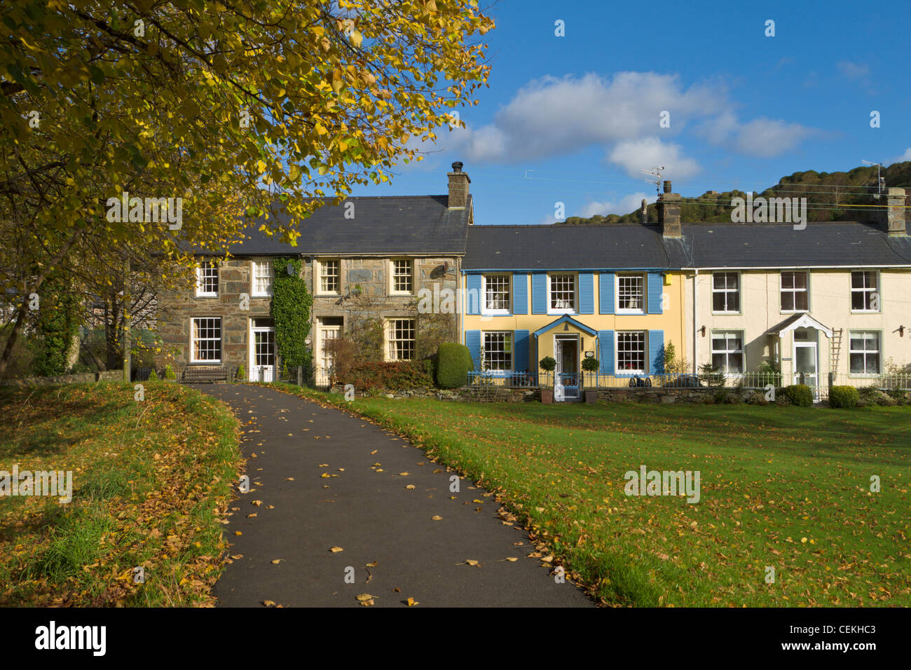 Cottages, Beddgelert, Gwynedd, Wales Stock Photo Alamy