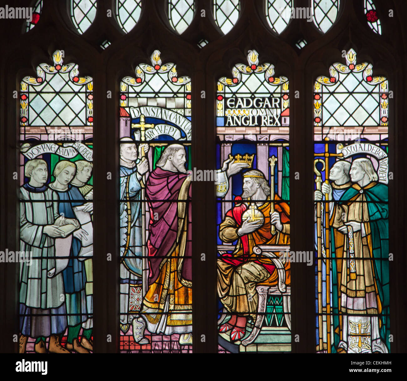 England, Somerset, Bath, Bath Abbey, Stained Glass Window, The
