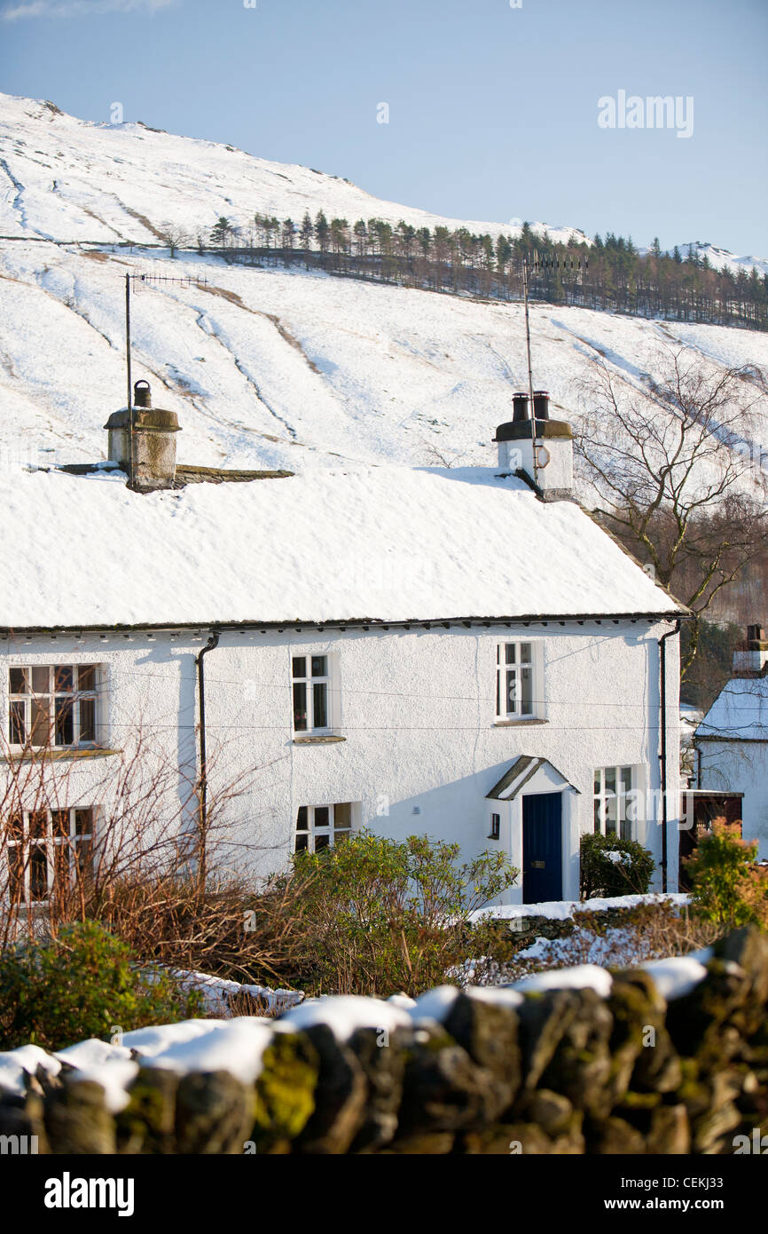 Old cottages in Troutbeck village in the Lake District, UK Stock Photo
