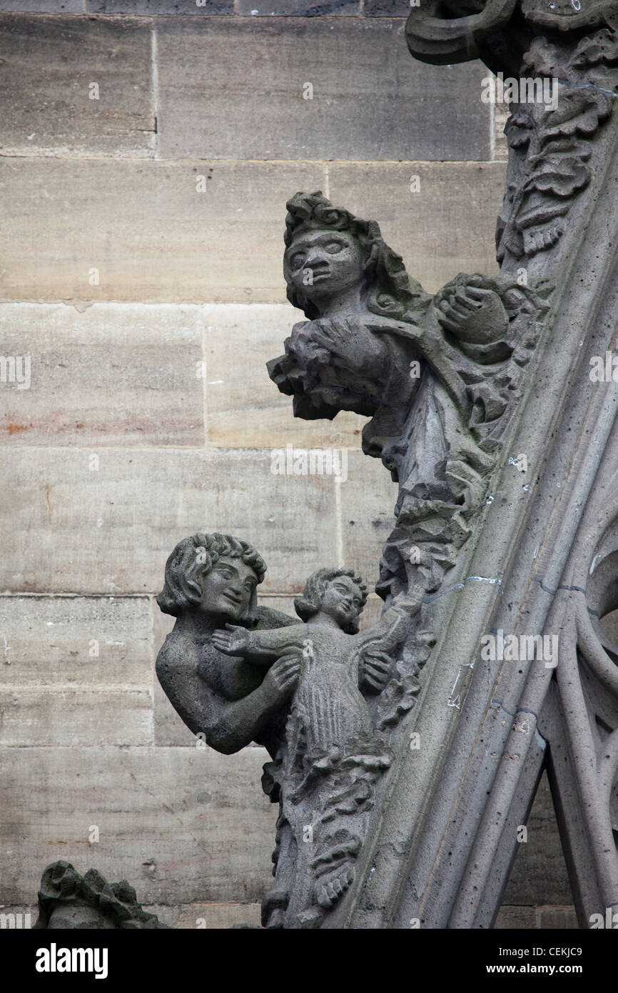 Germany, Cologne, Cologne Cathedral, Gable Decorations Stock Photo
