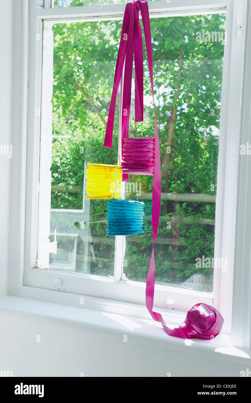 Ribbons lanterns decoratewindow hi-res stock photography and images - Alamy