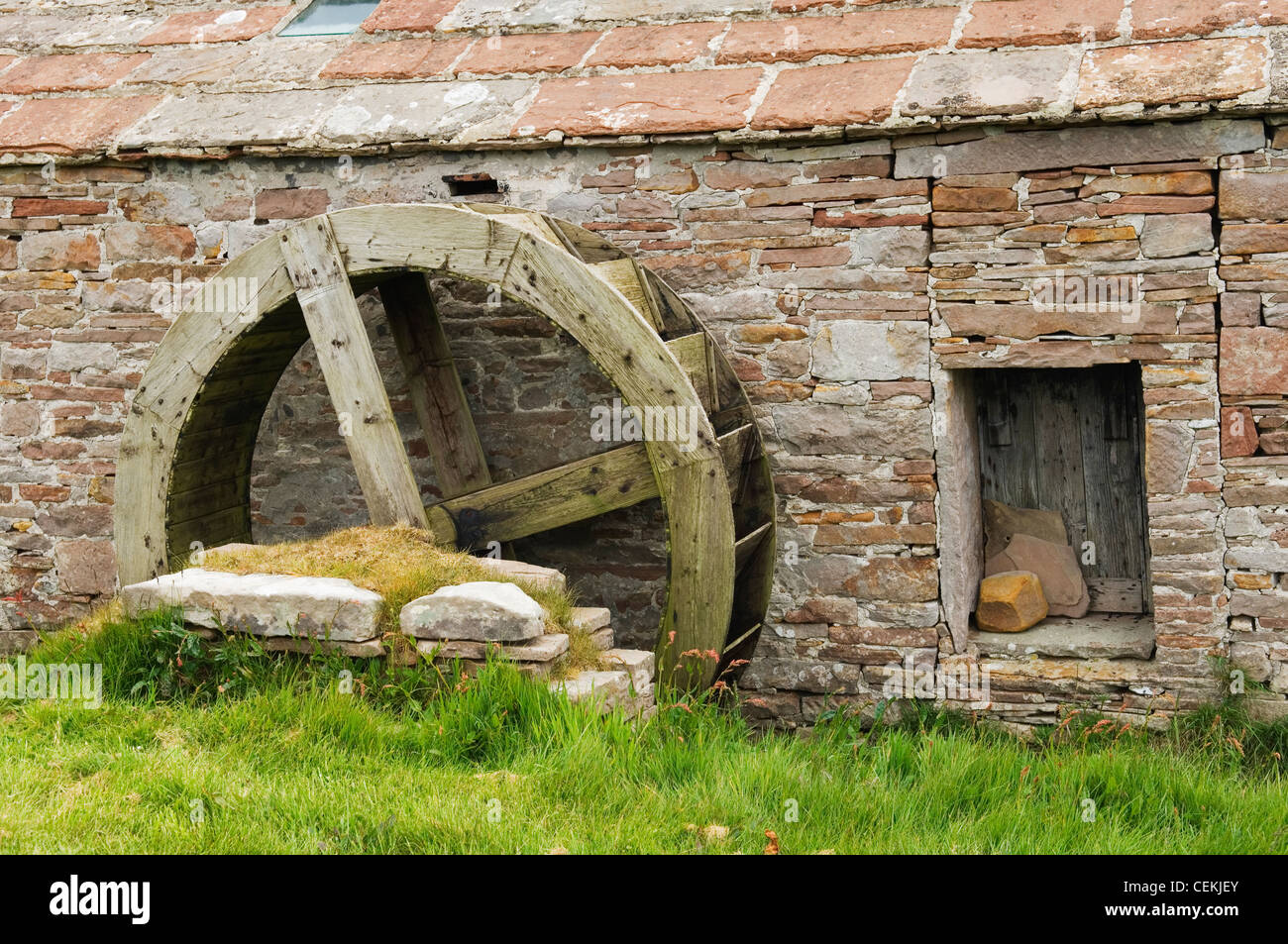 Waterwheel at Red House Croft on the island of Eday, Orkney Islands, Scotland. Stock Photo
