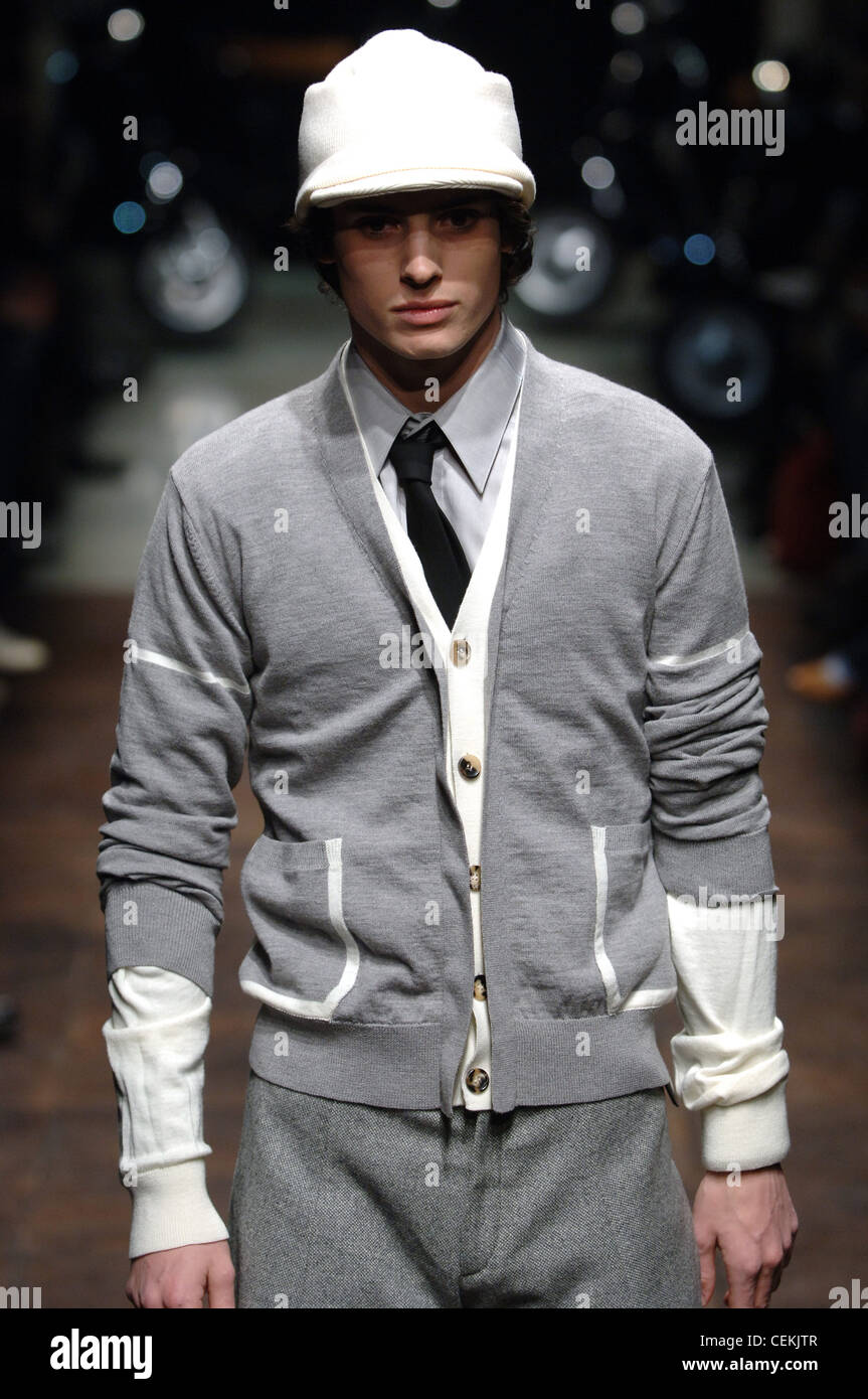 White cardigan with black trim hi-res stock photography and images - Alamy
