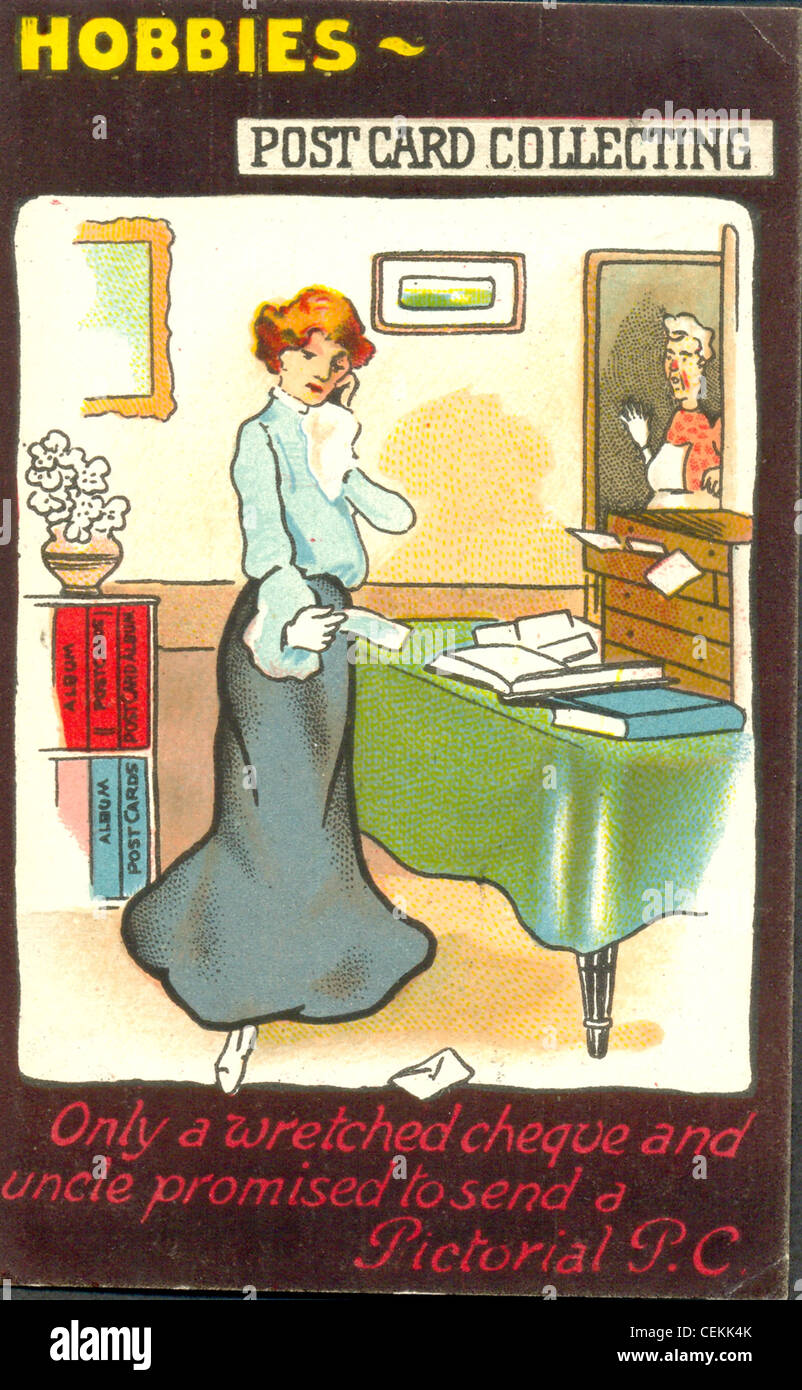 Comic postcard titled Hobbies Postcard Collecting Stock Photo Alamy