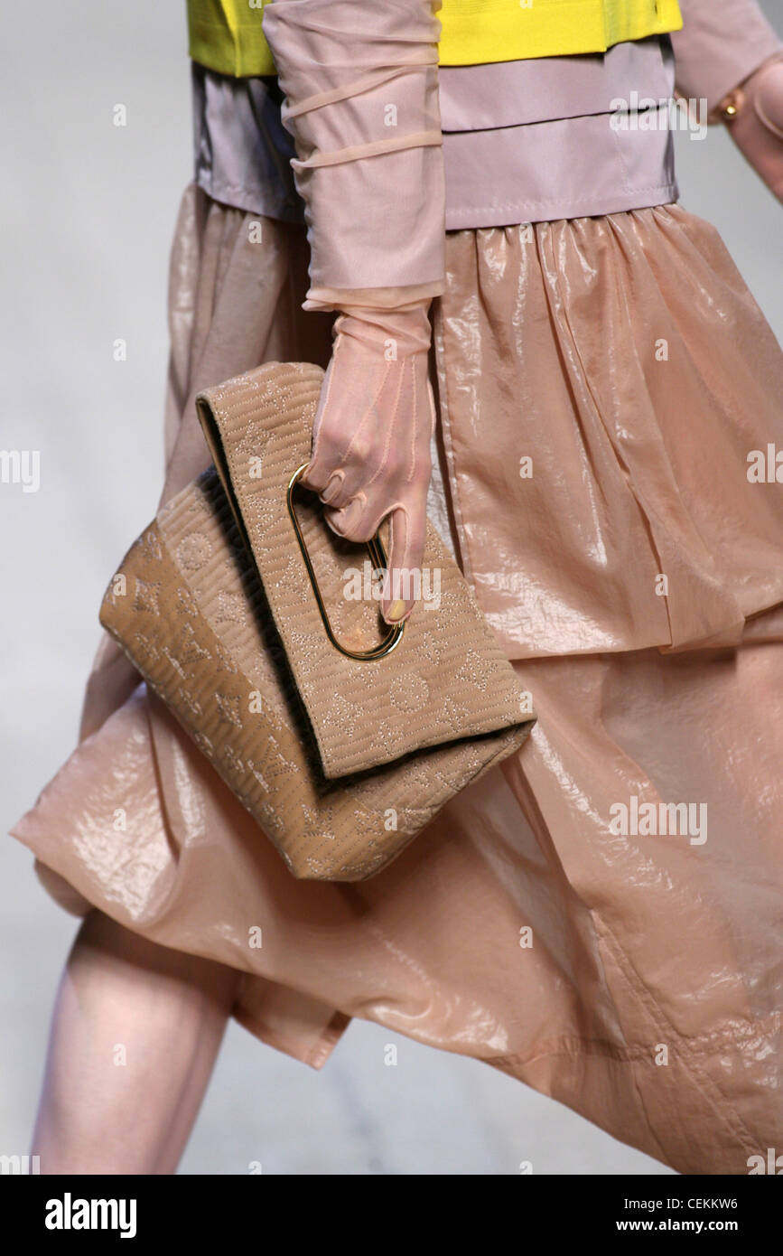 Louis Vuitton Ready to Wear Spring Summer Close up brown leather clutch bag  Stock Photo - Alamy