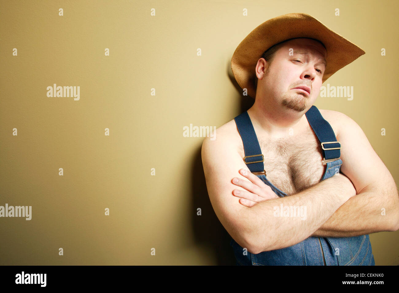 Man With Cowboy Hat Stock Photo