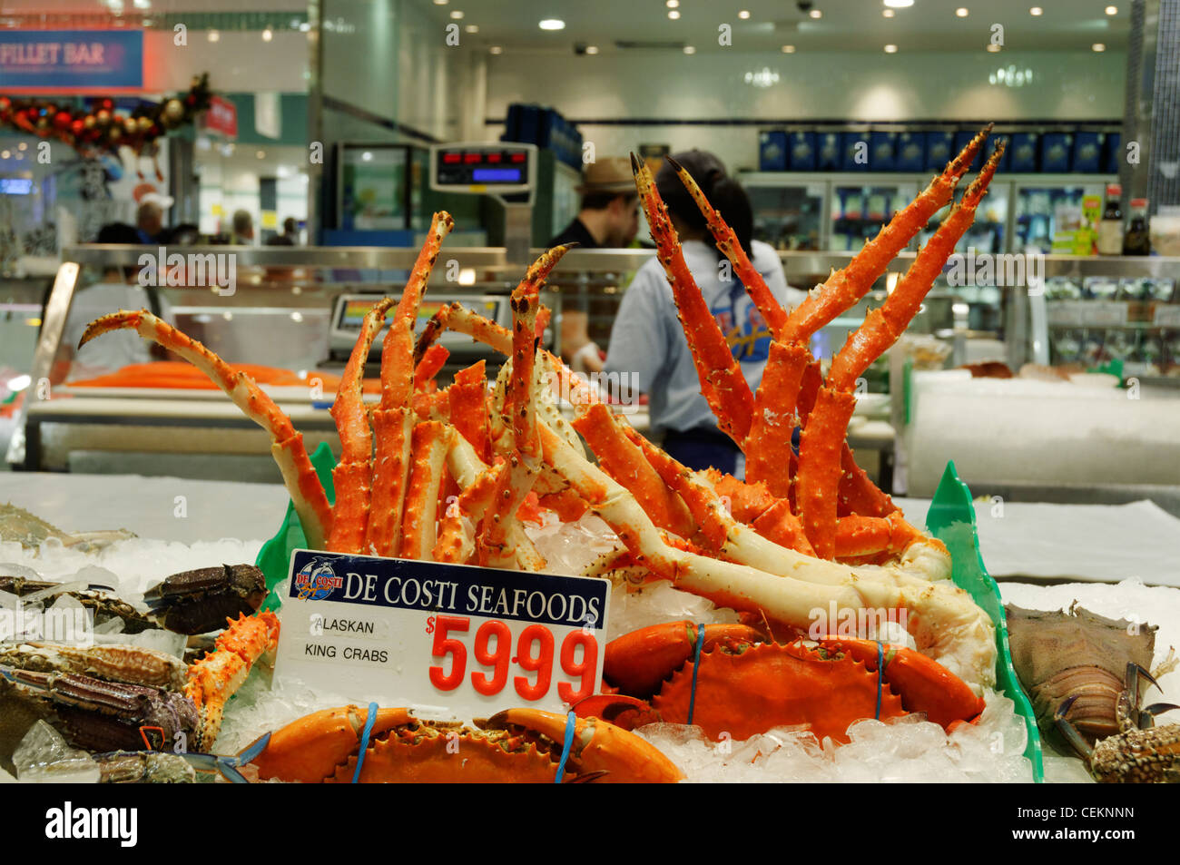 Fresh seafood produce in Sydney Fish Market in Sydney Australia Stock Photo