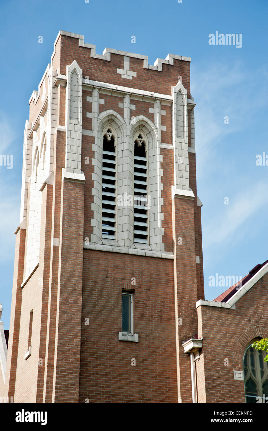 This First Presbyterian Church in Missoula, Montana was designed by famed architect A.J. Gibson. Stock Photo