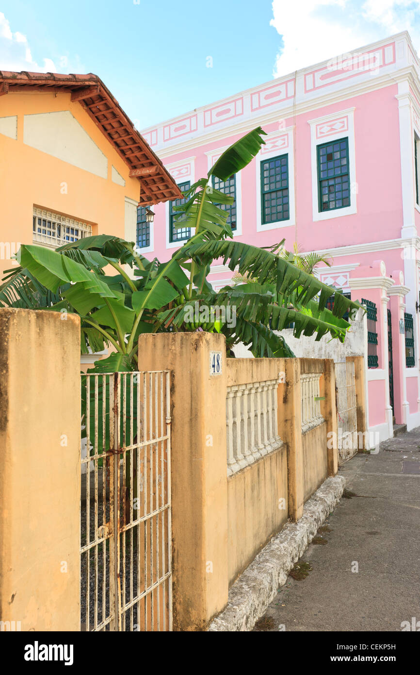Colorful houses around Sao Frei Pedro Goncalves Square, Joao Pessoa