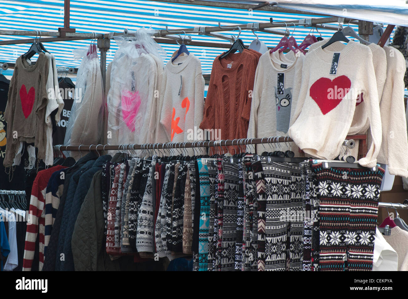 Clothes Clothing Market Stall Stock Photo