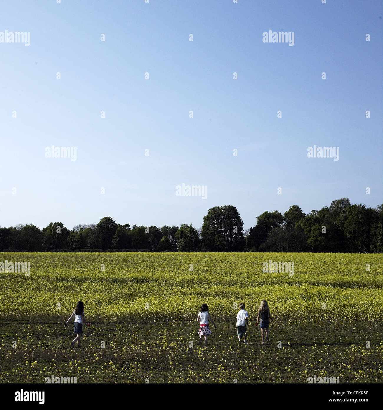 Group walking children hi-res stock photography and images - Alamy