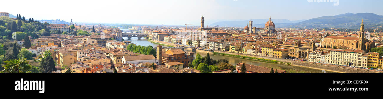 Panorama View of Florence / Firenze (High Res), Tuscany, Italy Stock Photo