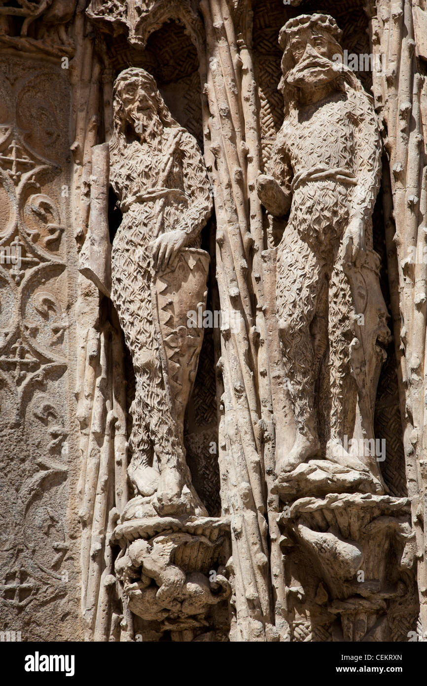 Spain, Valladolid, San Pablo Church, St. Gregory College Facade, Beasts