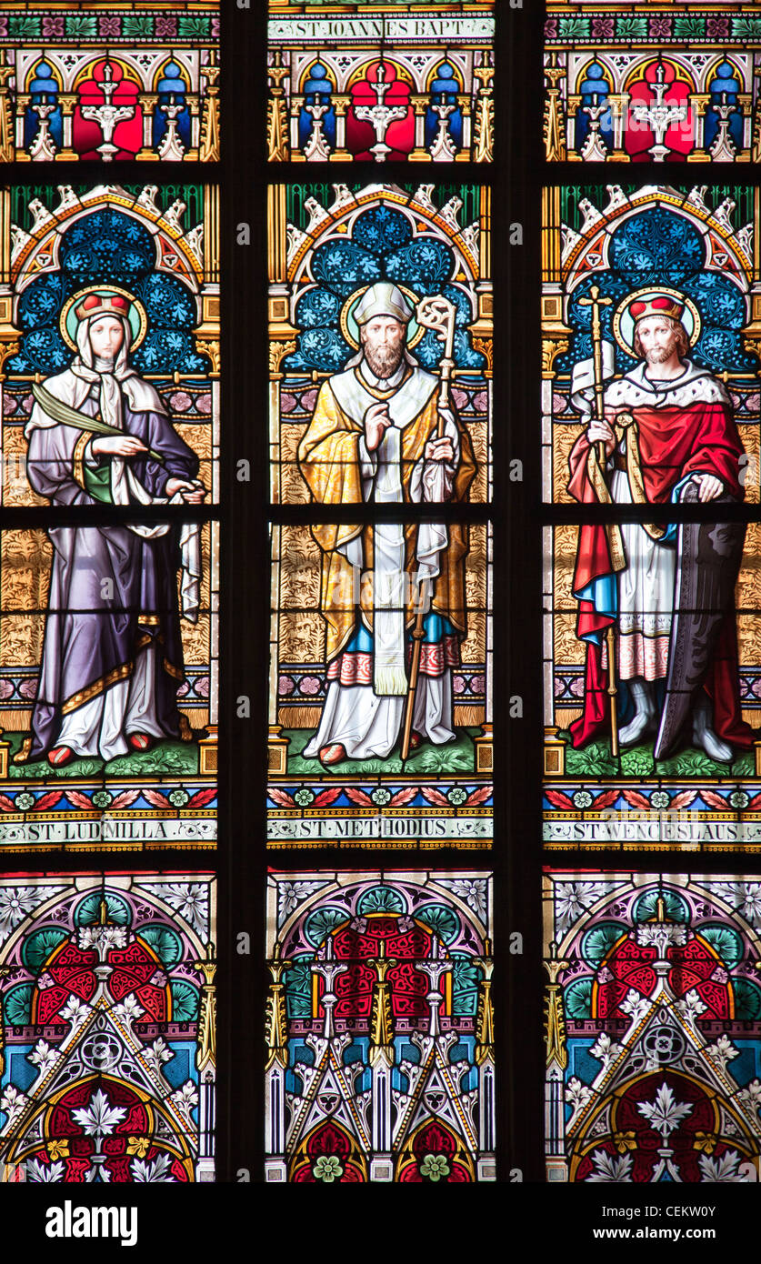 Prague, St. Vitus Cathedral, Stained Glass Window, St. Ludmilla, St