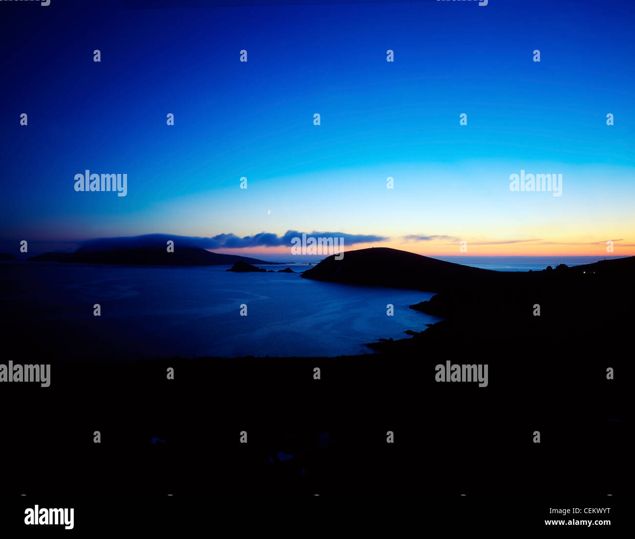 Sunset, Dunmore Head, Blasket Islands, Ireland Stock Photo