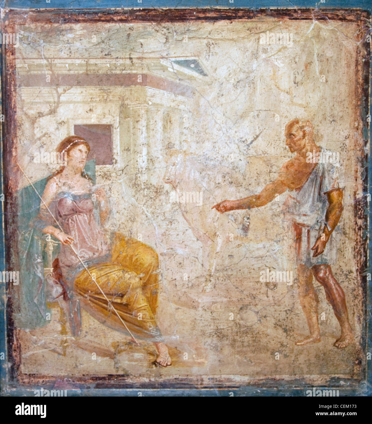 Italy, Naples, Naples Museum, from Pompeii, House of Vettii (VII 4, 48), Daedalus and Pasiphae Stock Photo
