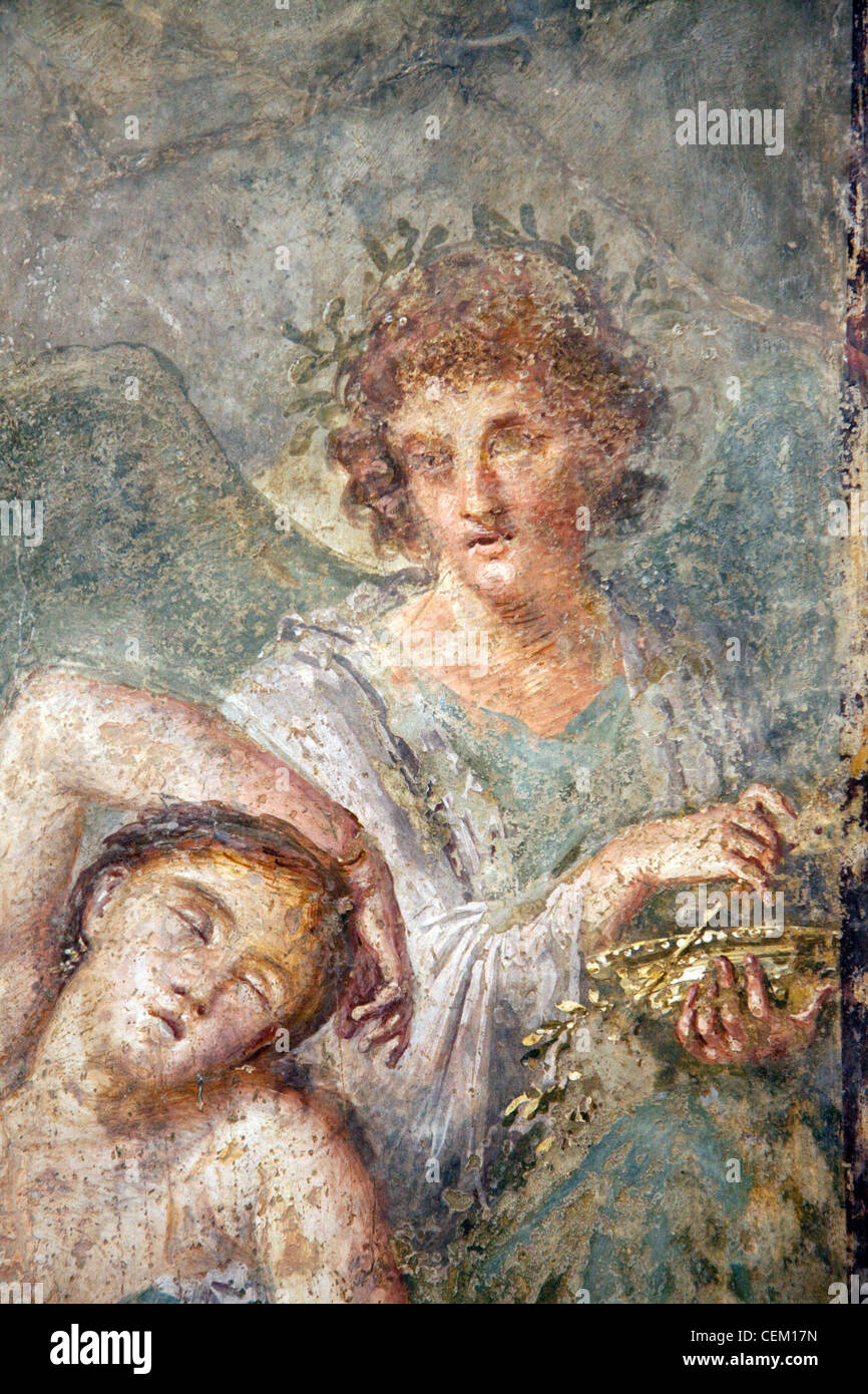 Italy, Naples, Naples Museum, from Pompeii, House of the Capitals (VII