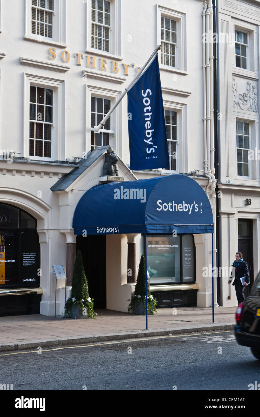 Sotheby's Auction Rooms, Bond Street, London Stock Photo