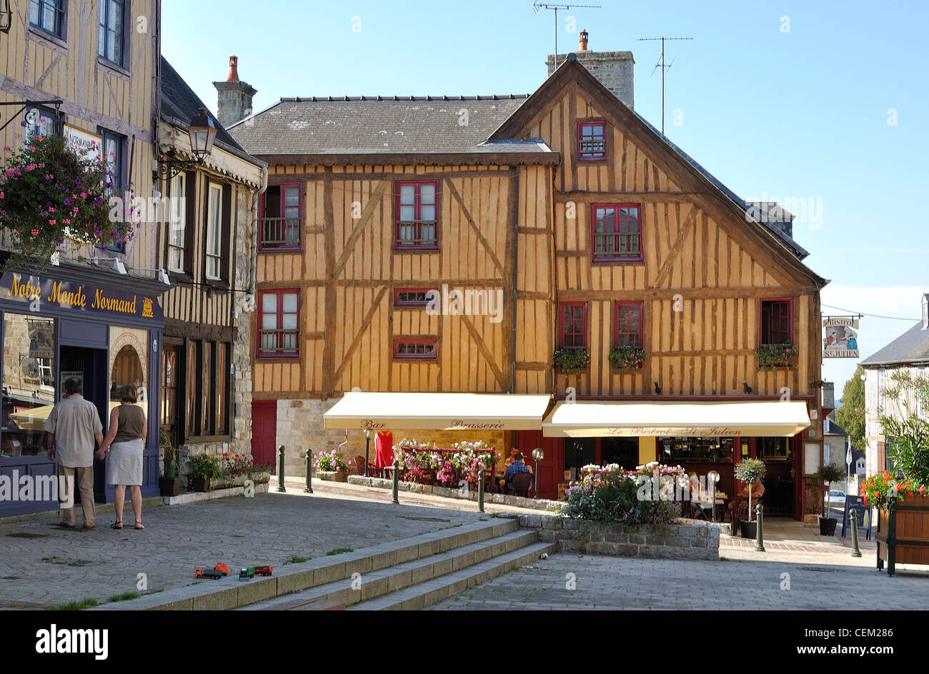 Place St Julien, in Domfront (Orne, Normandy, France Stock Photo Alamy