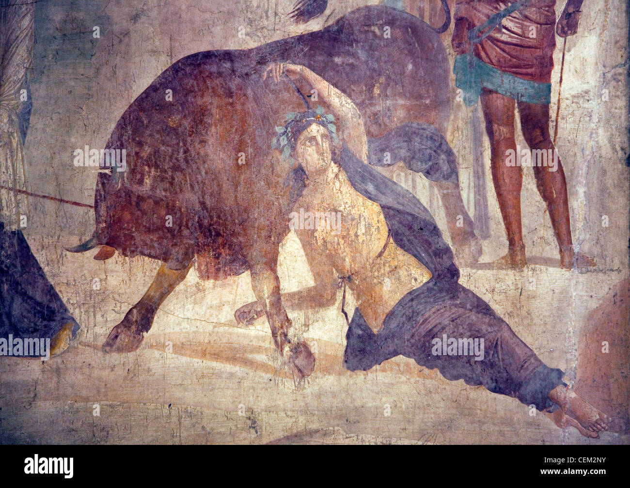 Italy, Naples Museum, from Pompeii, House of Grand Duke of Tuscany (VII, 4, 56), Dirce Punishment Stock Photo