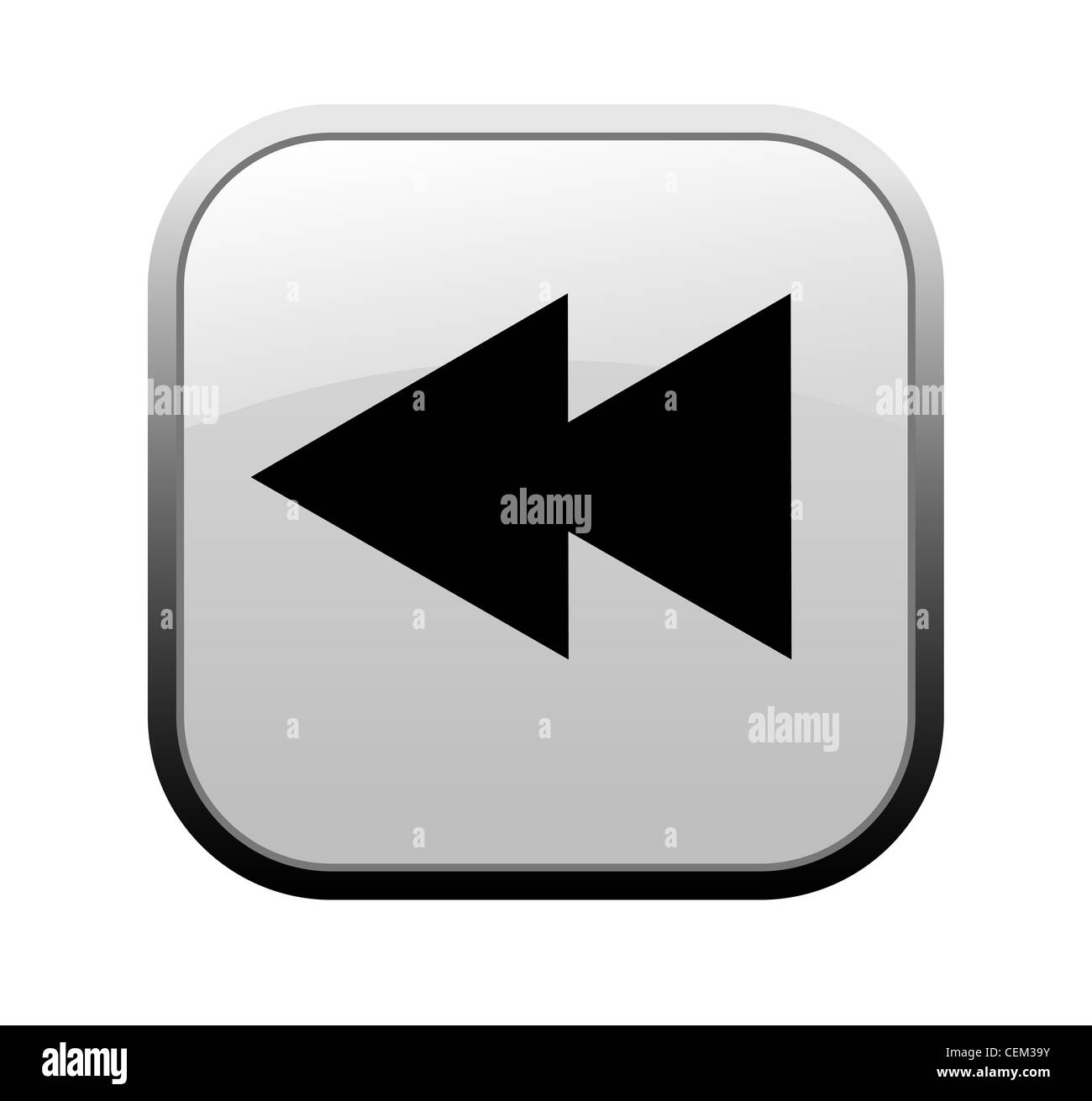 Rewind Internet button Icon Stock Photo - Alamy