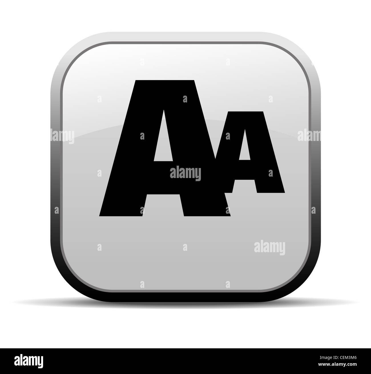 Enlarge font Internet button Icon App Apps AA Stock Photo