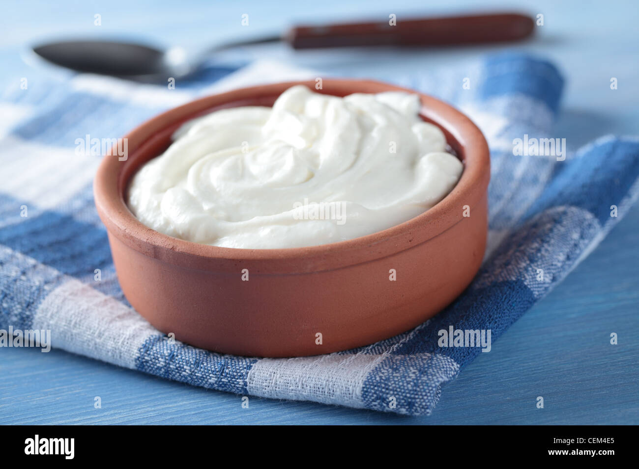 Greek yogurt in a pot Stock Photo Alamy