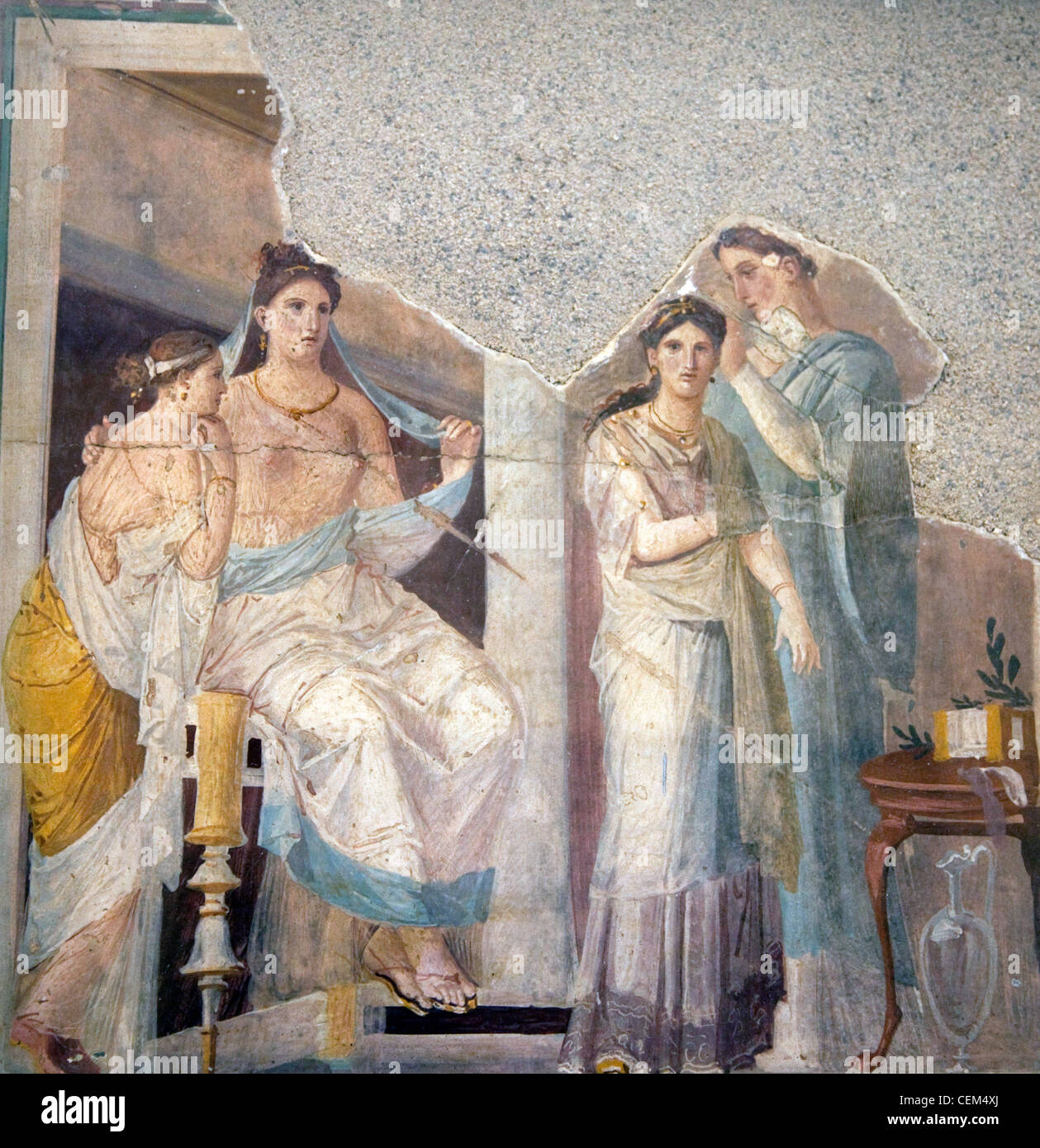 Erotic tile mosaic of pan and hamadryad