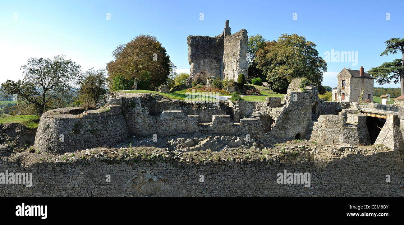 Ruins of the castle of Domfront (Lower, Normandy, France Stock Photo Alamy