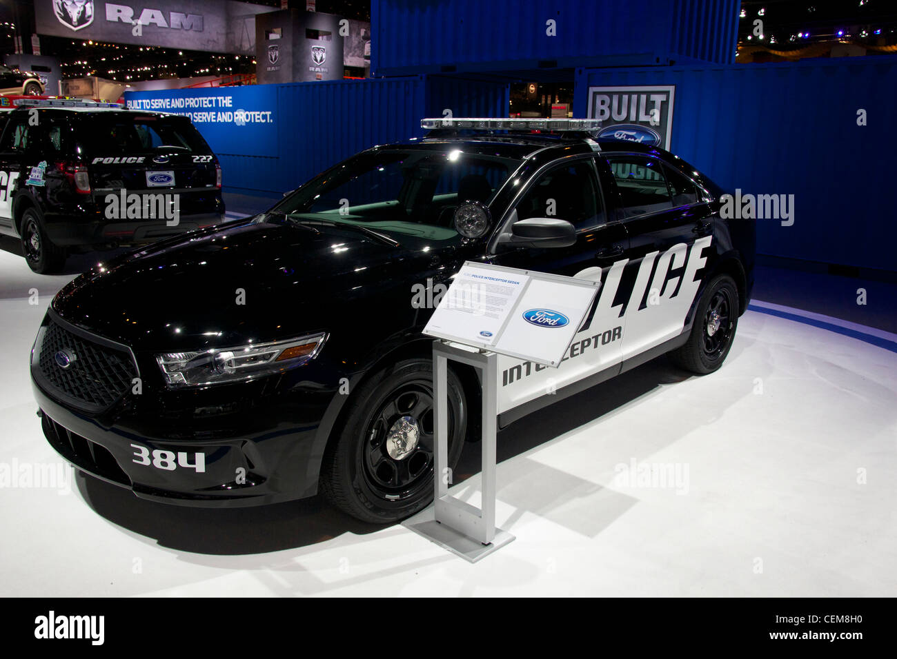 Ford police interceptor. 2012 Chicago Auto Show. Stock Photo