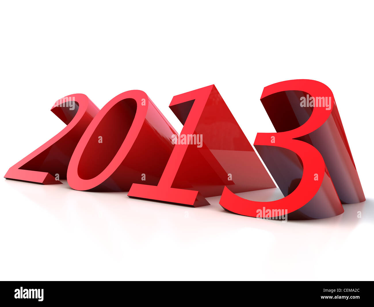 New Year 2013 over white Background Stock Photo