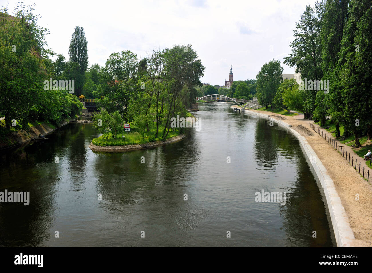 Bydgoszcz -- a medium-sized town in northern part of Poland. Stock Photo