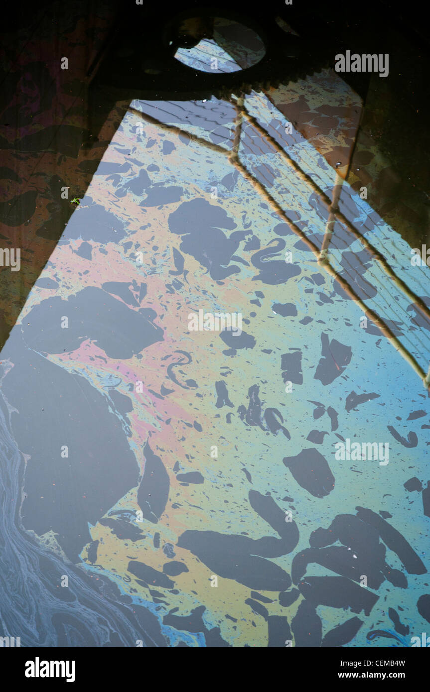oil/fuel residue on water surface Stock Photo Alamy