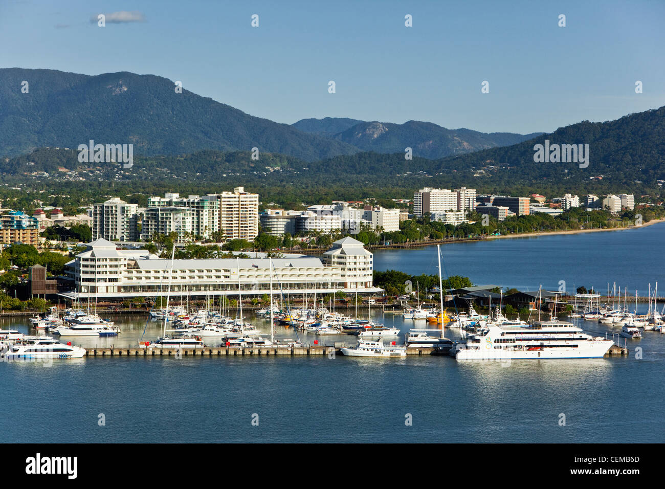 Aerial view of Marlin Marina and city centre. Cairns, Queensland, Australia Stock Photo