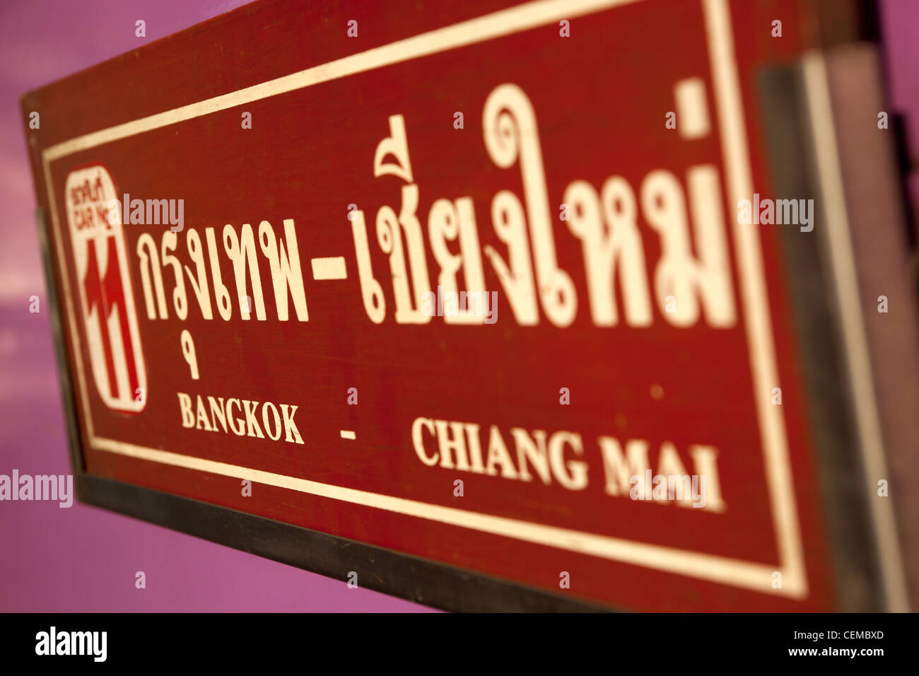 Train Route at Hualamphong Train Station Stock Photo