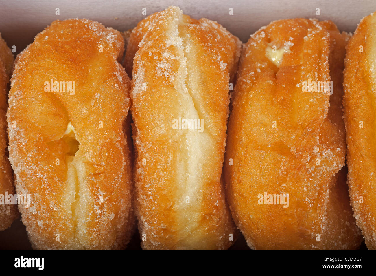 Sainbury's custard doughnuts Stock Photo Alamy
