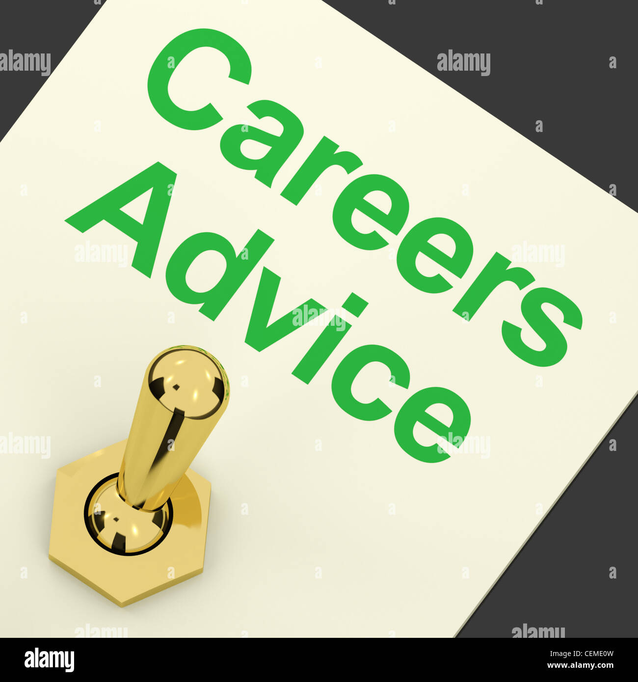 Careers Advice Switch On Shows Employment Guidance And Decisions Stock