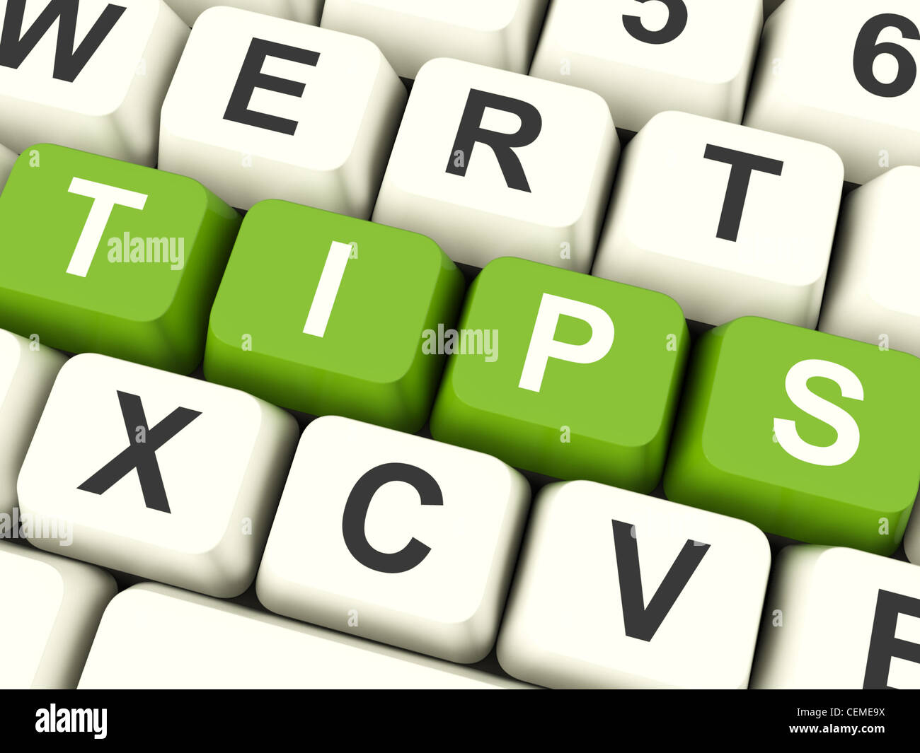 Tips Computer Keys Meaning Hints And Guidance Stock Photo Alamy