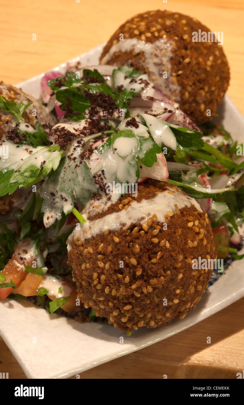 Deep Fried Lamb Parcels at Yalla Yalla Restaurant London Stock Photo