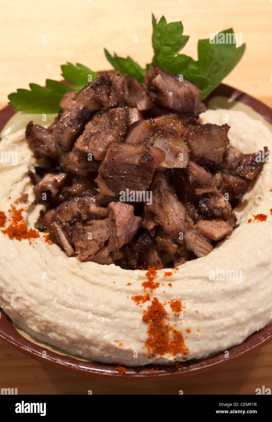 Lamb and Hummus Dish at Yalla Yalla Restaurant London Stock Photo Alamy