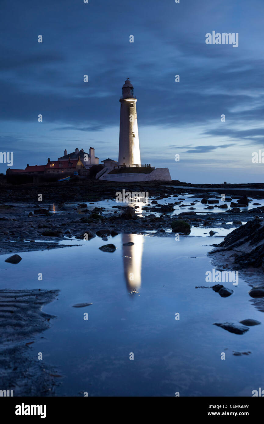 St Mary's Lighthouse, Tyne and Wear, England, UK, Europe Stock Photo