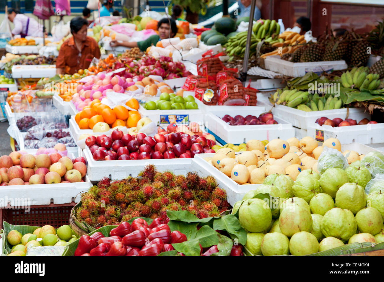 Street fruit market in Bangkok, Thailand Stock Photo Alamy
