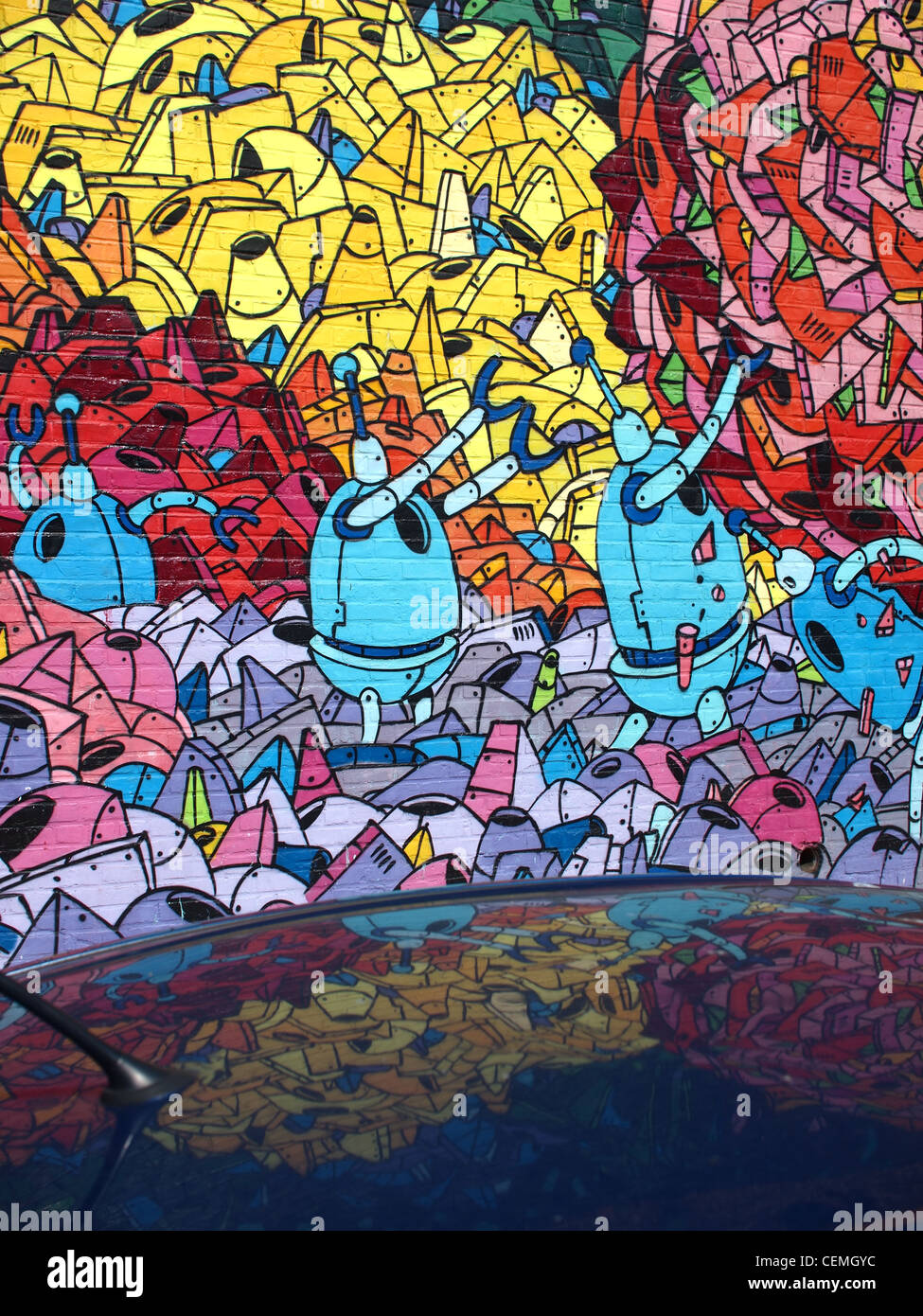 Colorful wall art in Brooklyn, New York Stock Photo Alamy